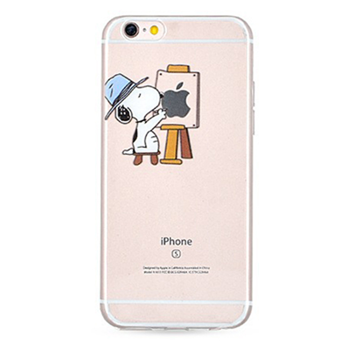 お絵かきスヌーピー Tpu ケース カバー ストラップホール付き アップルマーク シンプル かわいい Iphone6 Iphone6s Iphone7 Iphone8 Little Merry Iphoneケースのお店