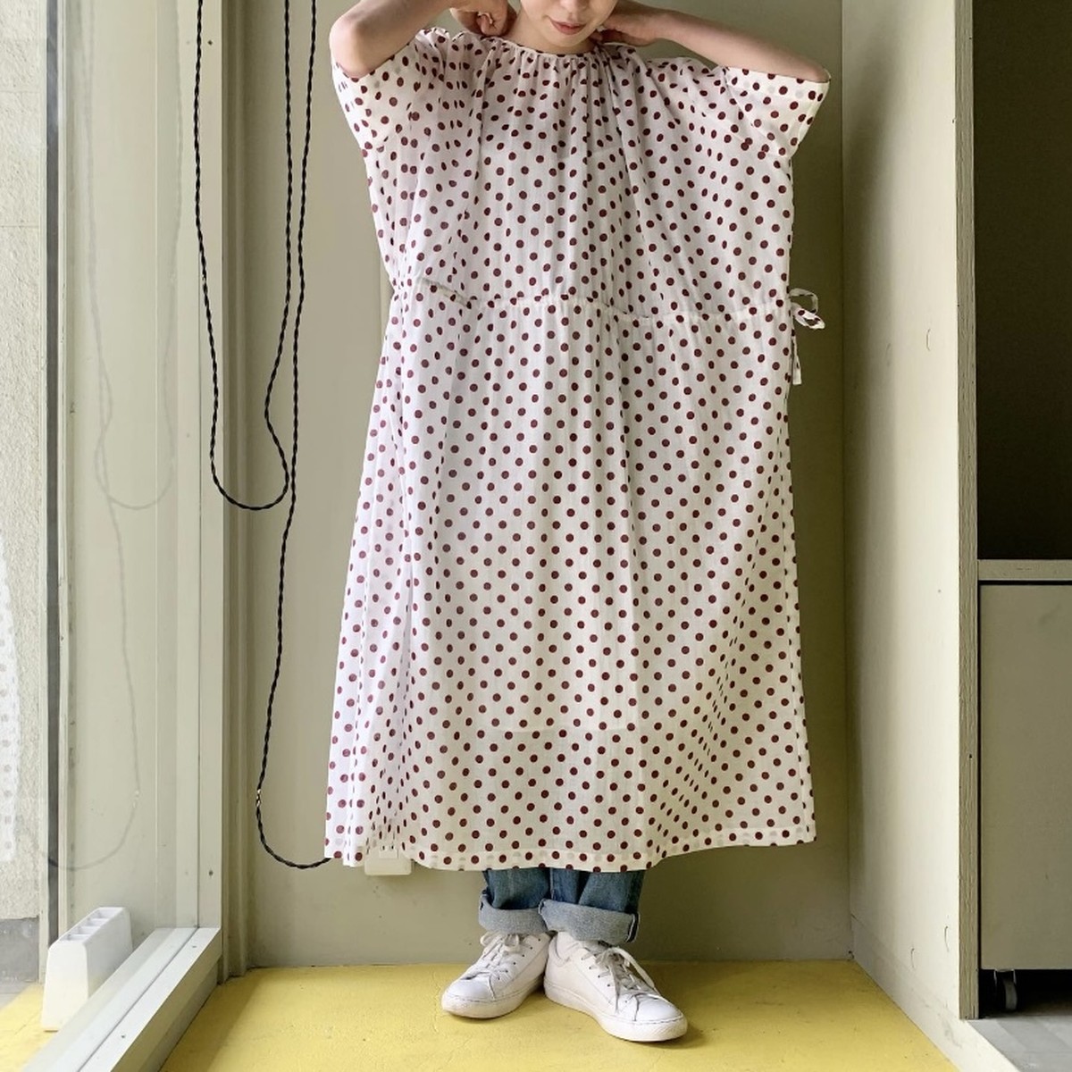 Dahlia ドットワンピース Red Diti