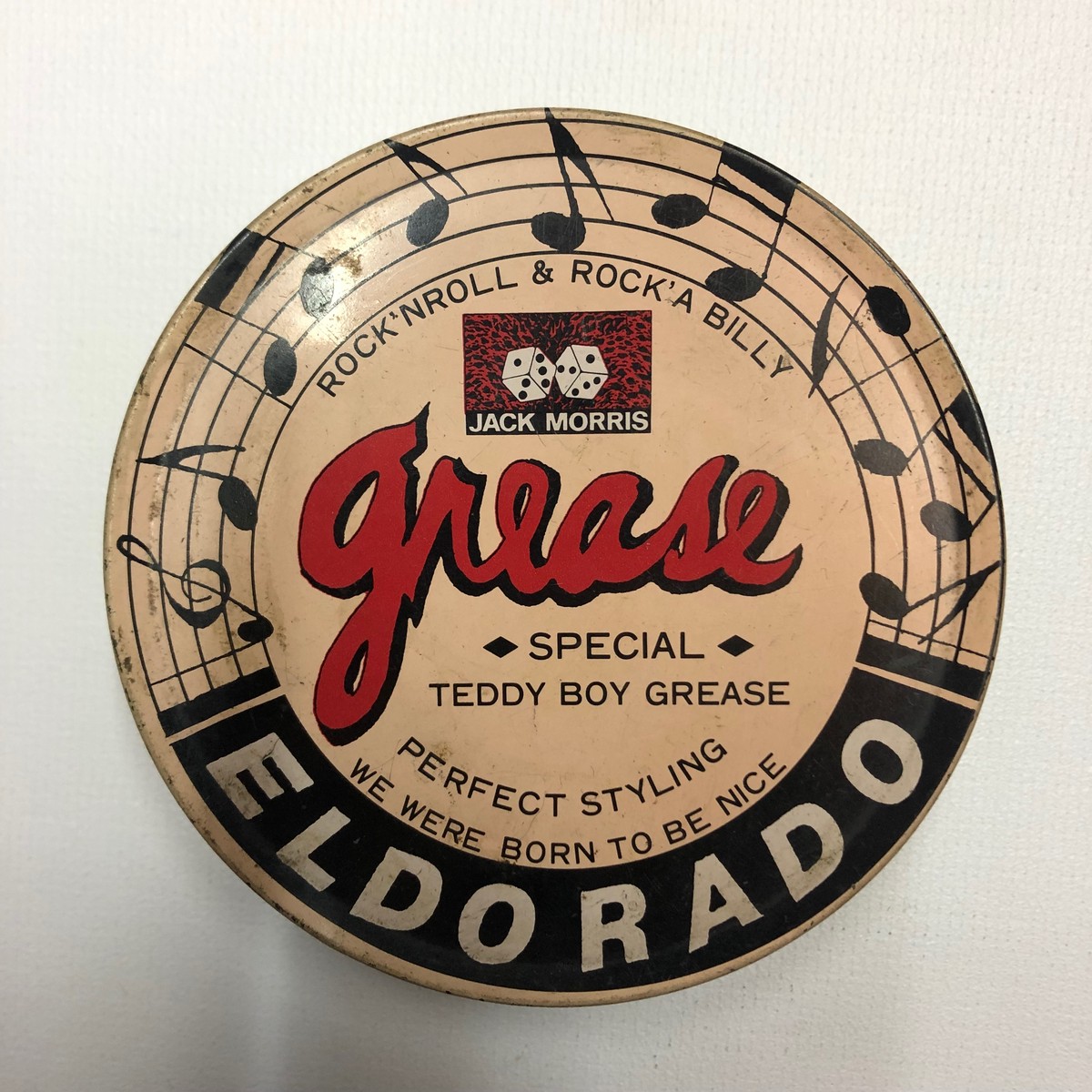 ジャックモーリス Jack Morris Eldorado Grease Teddy Boy Grease 空ポマード缶 中身入り ロカビリーロックンロールrock ヴィンテージ古着 アンティーク商品取扱い Black Smith ブラックスミス ミッドセンチュリー 昭和アンティーク