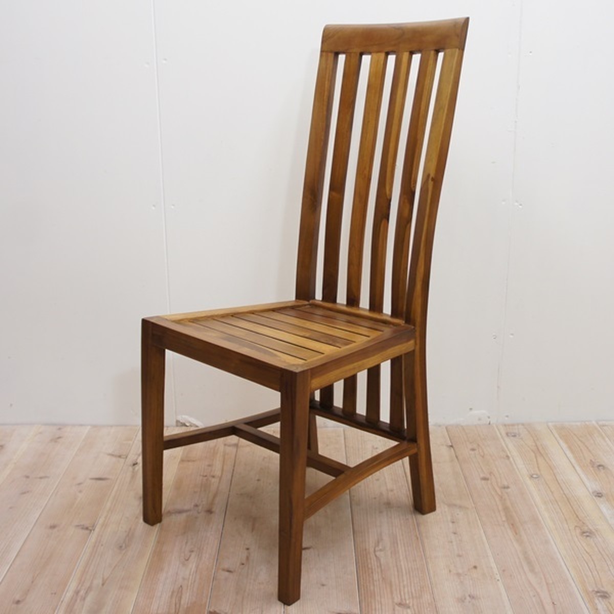 チーク無垢材 ダイニングチェア サントスNA アジアン家具 椅子 ハイバックチェア 木製いす 天然木イス バリ家具 | アジアンファクトリー