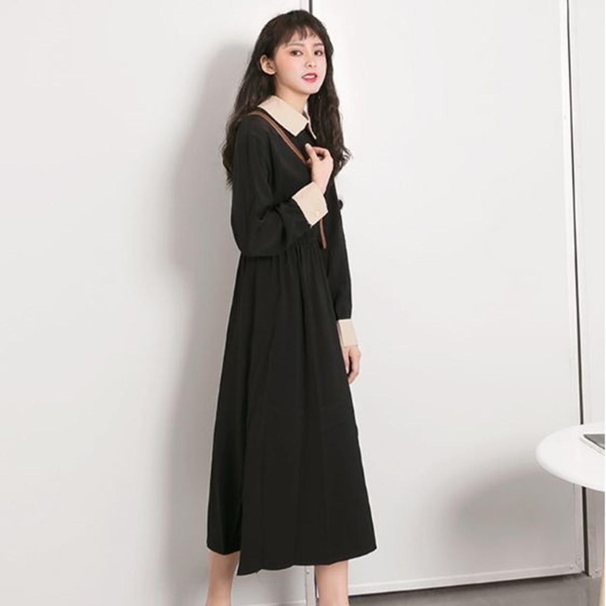 ロングワンピース 長袖 長袖ロングワンピース ワンピース 黒 黒ワンピース 黒 ワンピース 長袖 ワンピース ロング 黒 黒のワンピース 黒のロングワンピース 黒のロングワンピース レディース ワンピース ロングワンピース 秋冬 ワンピース 秋冬 レディース 秋冬物