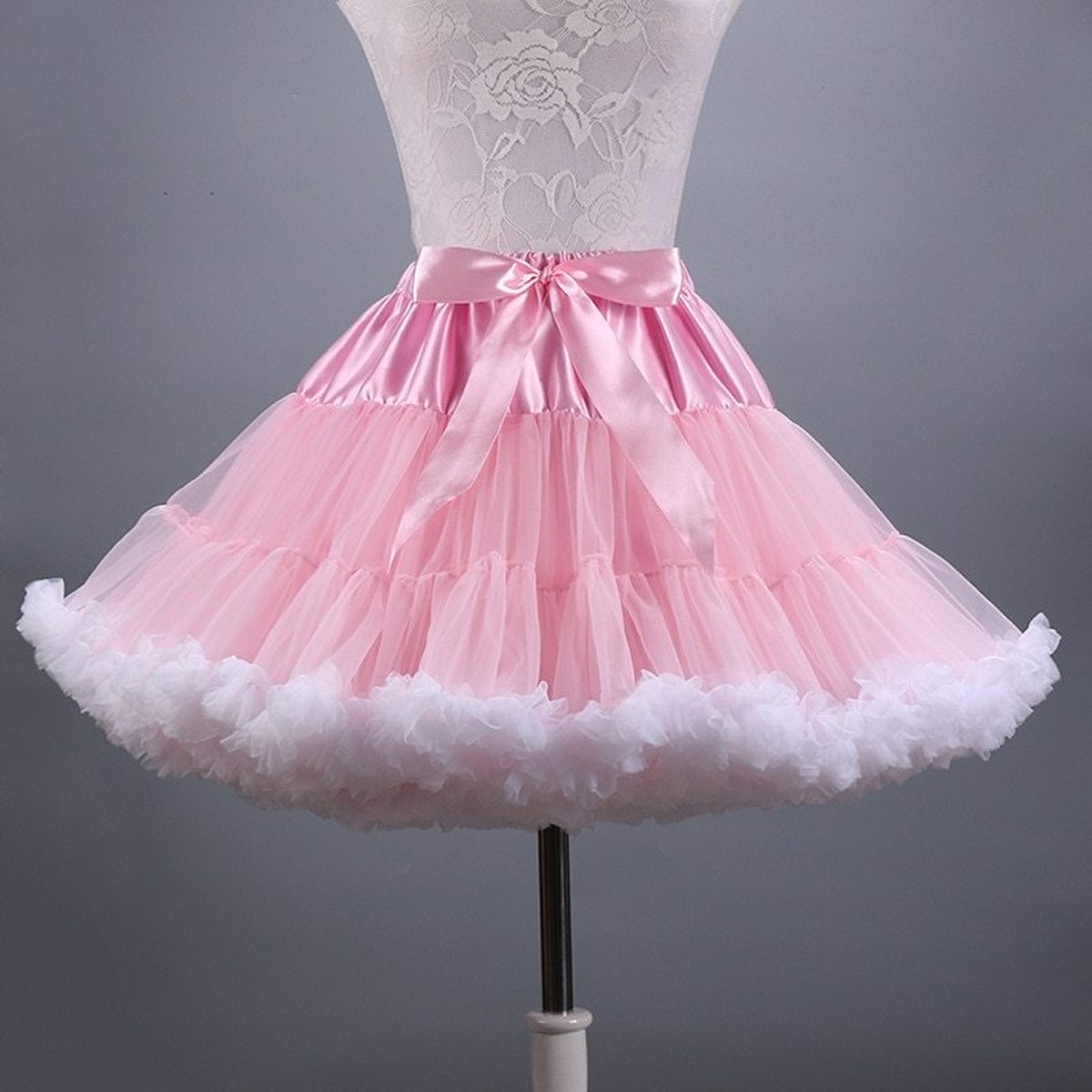 Adult Short Tulle Pettiskirt Colorful Tutu Skirt Crinoline Jupon Saia