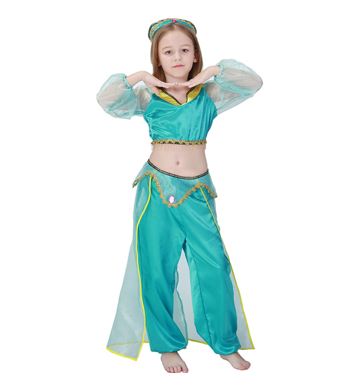 【ハロウィン衣装 キッズ衣装 アラジンと魔法のランプ コスプレ衣装】ジャスミン風 プリンセス 親子仮装 ジャスミン コスチューム アラビアン