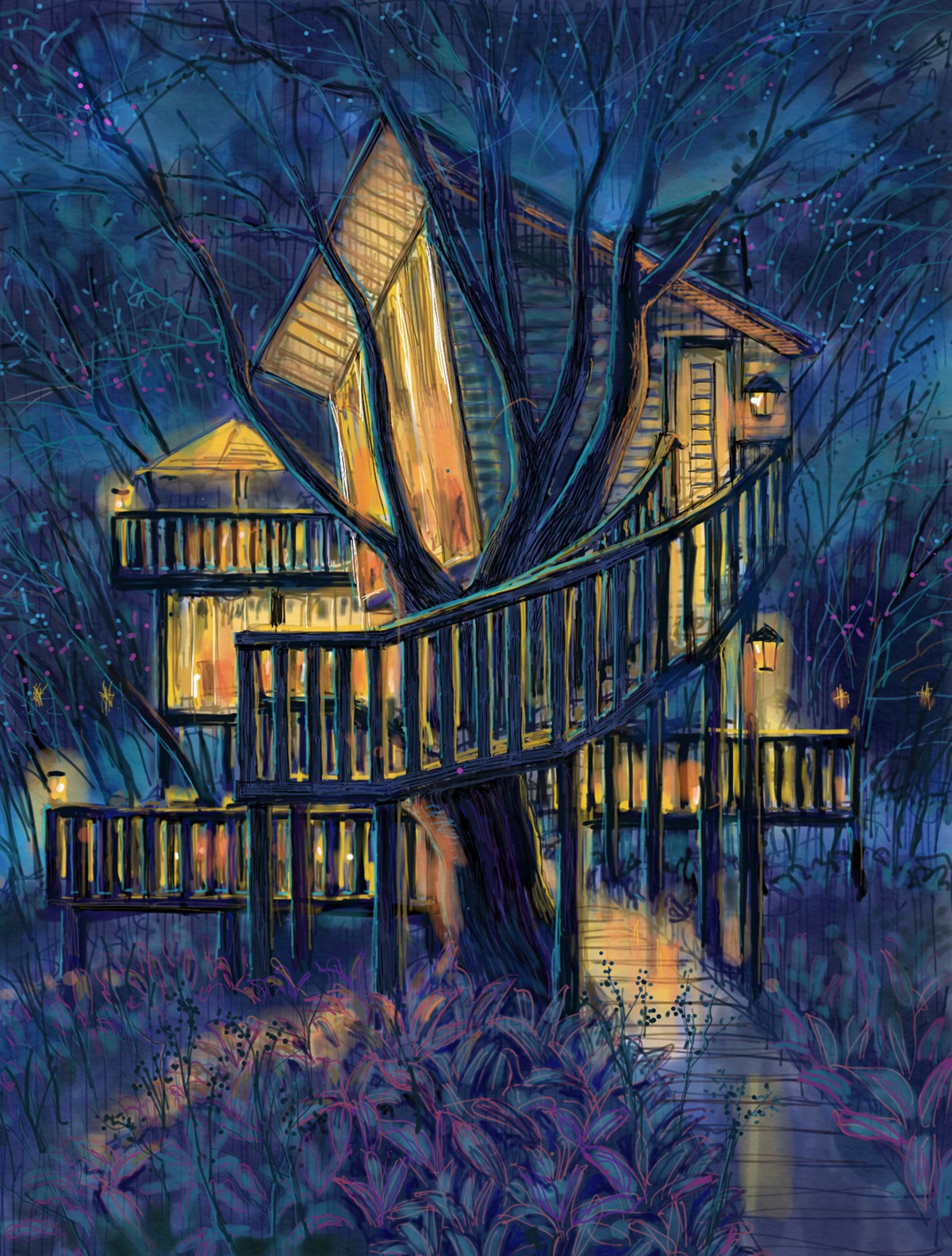 Takanori Aiba Treehouse 004 ジークレー版画 東京妙案ギャラリー