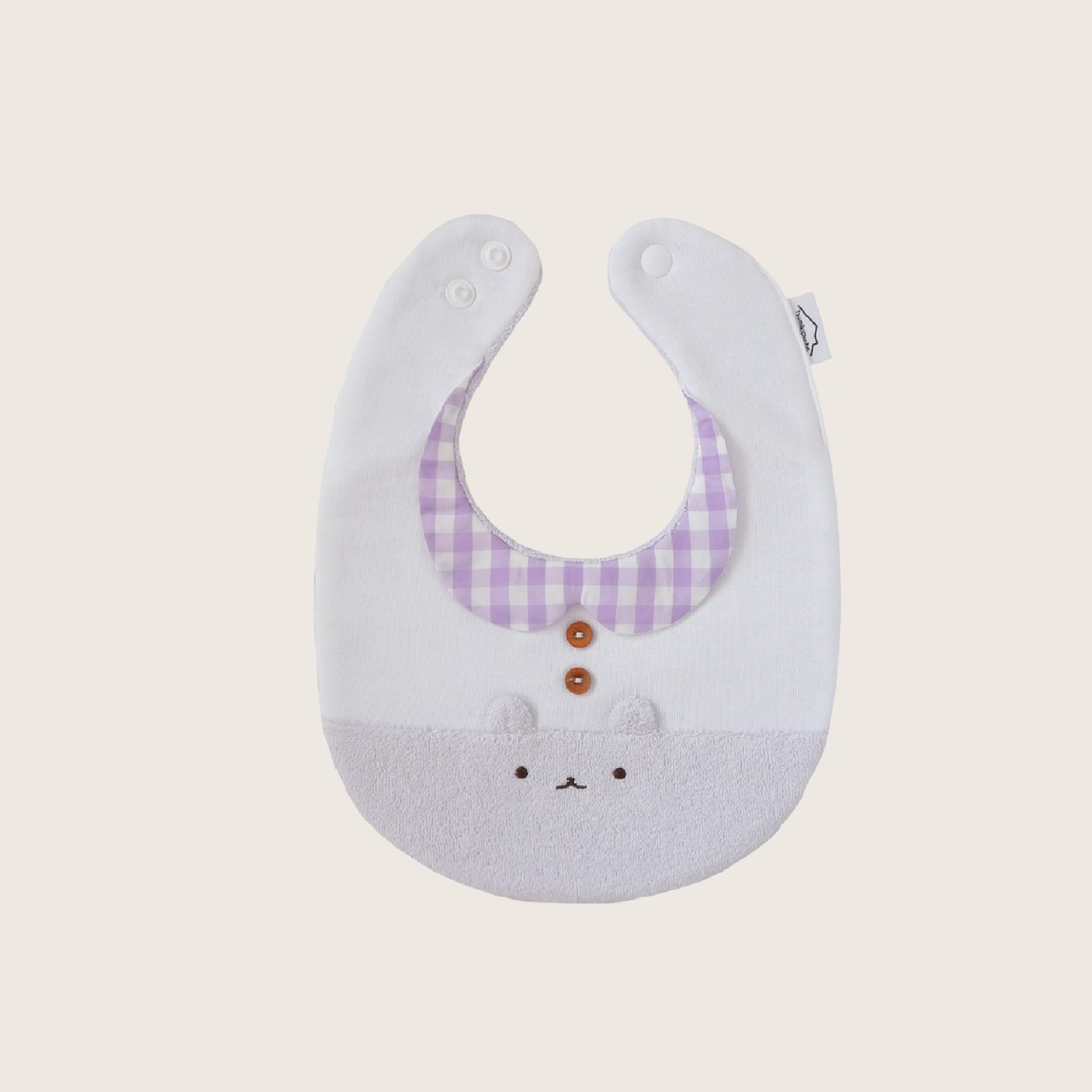 【販売終了】つみきどうぶつのおめかしbib(すみれ)