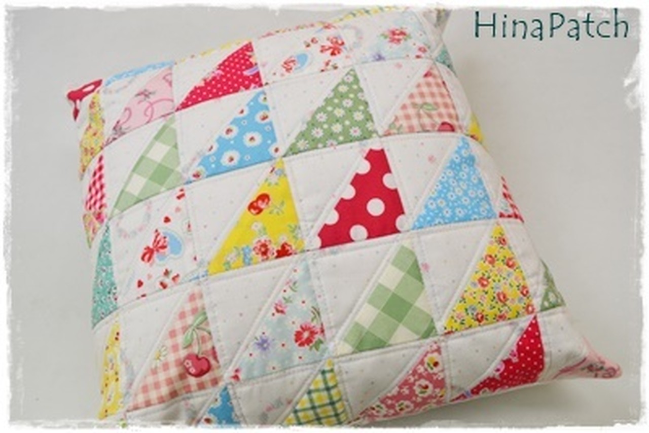 再販 パッチワークキット 三角つなぎのクッションカバー Patchwork Kit Shop Hinapatch