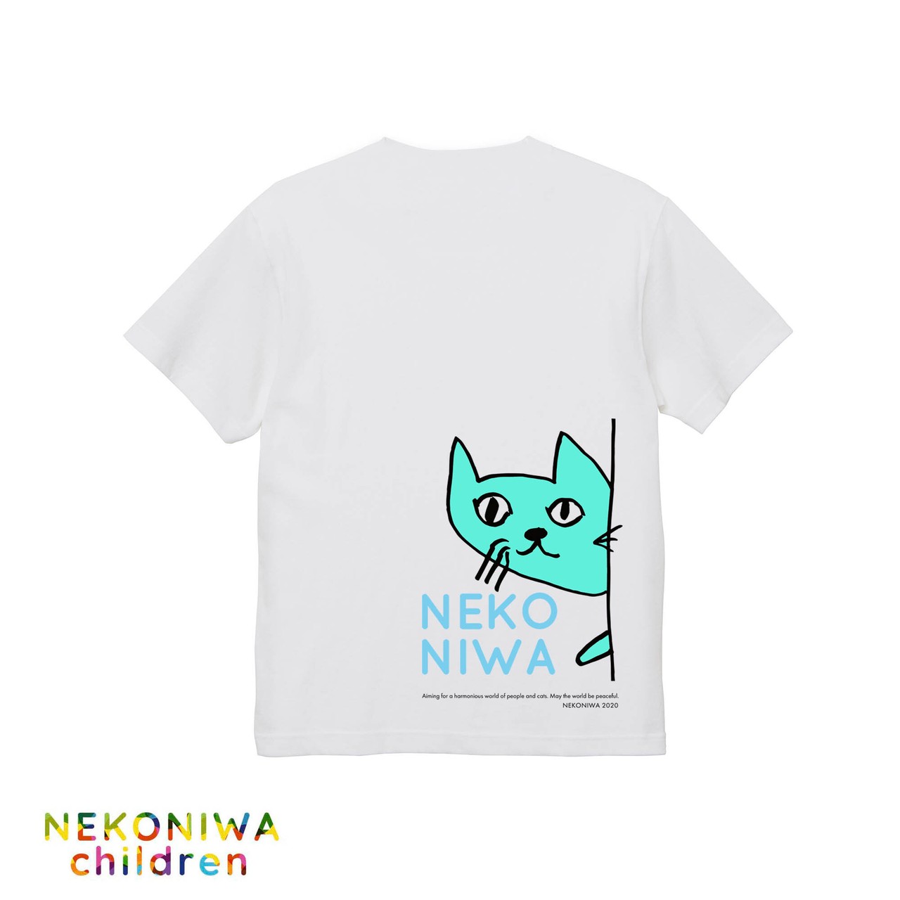 Nekoniwa Kids Tシャツ バックプリント パステルカラー３色 Summer 全国送料 Nekoniworld