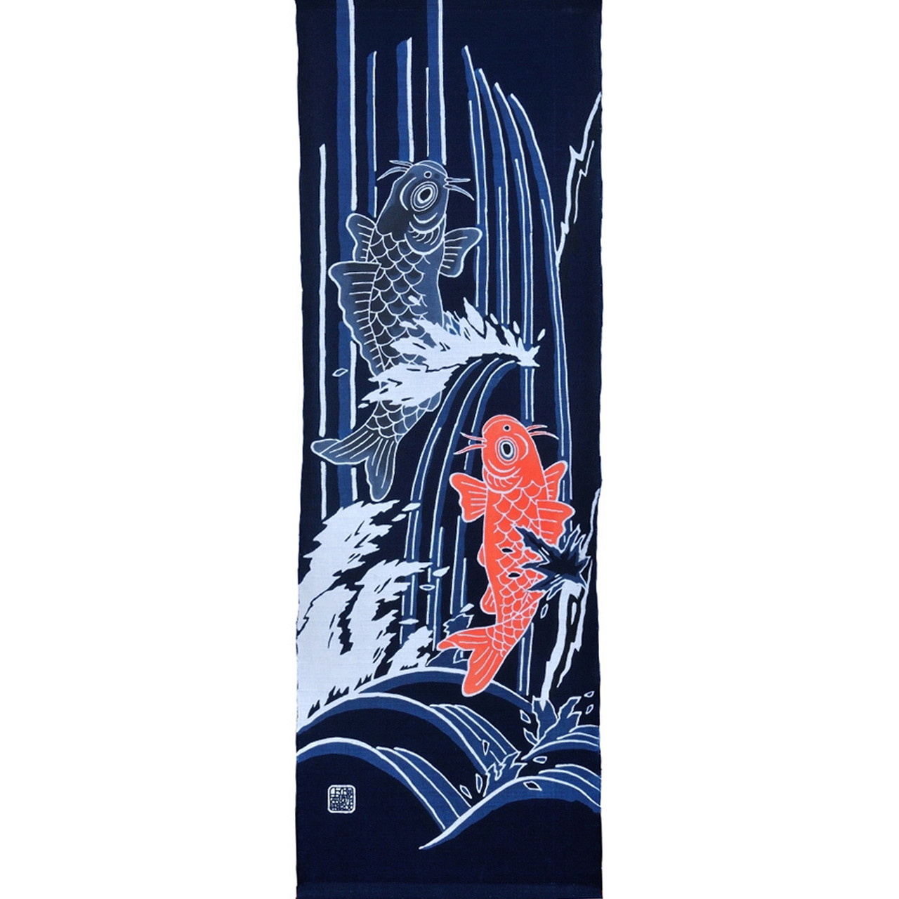 小タペストリー 鯉の滝登り 郡上本染 渡辺染物店