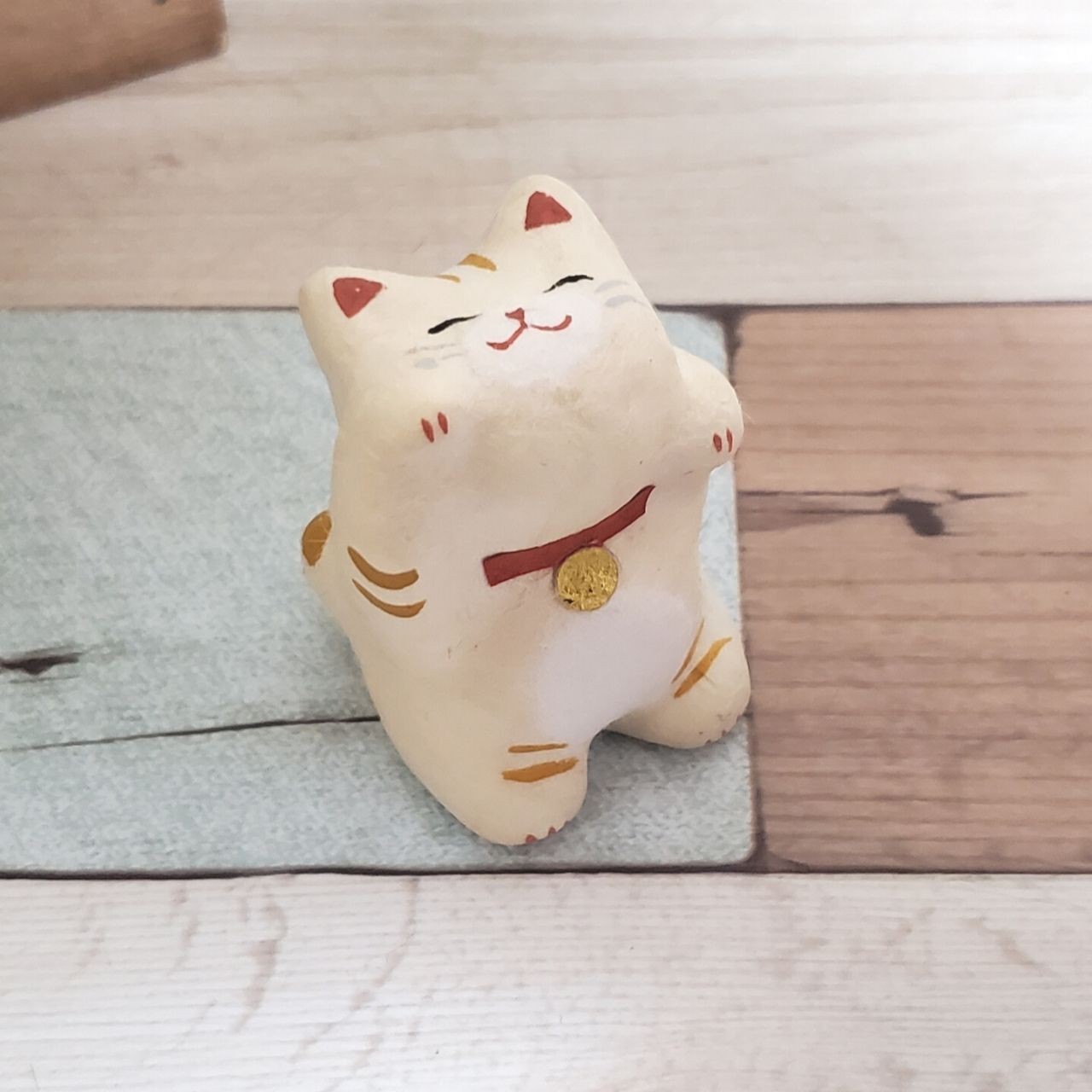 ほっこり可愛いちぎり和紙の招き猫 ミニ 茶トラ いんかんと猫雑貨のお店 れいにゃん堂