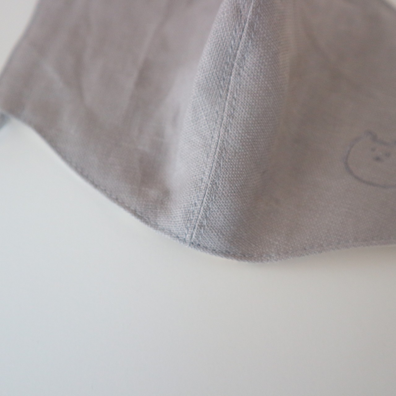 つみきの顎までマスク/リネン刺繍