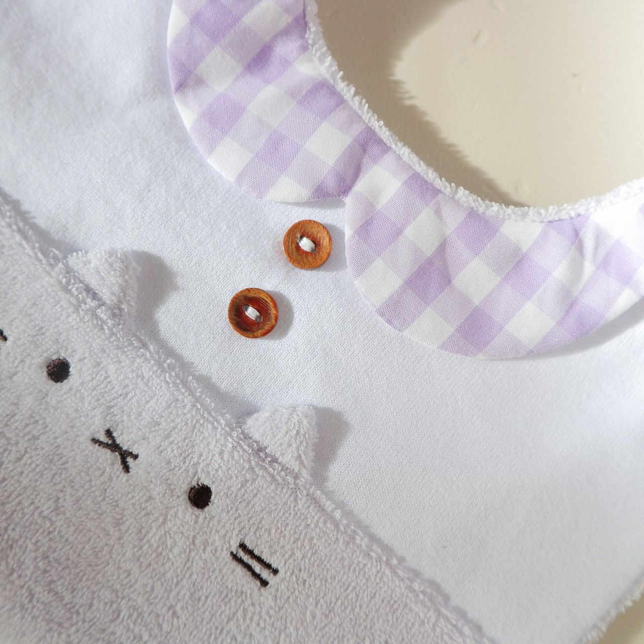 【販売終了】つみきどうぶつのおめかしbib(すみれ)