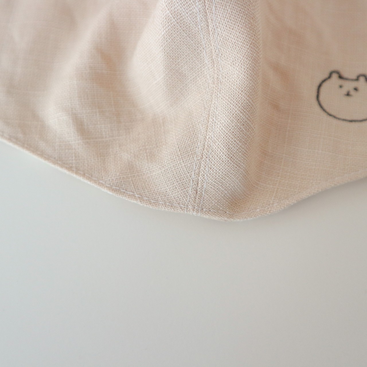 つみきの顎までマスク/リネン刺繍