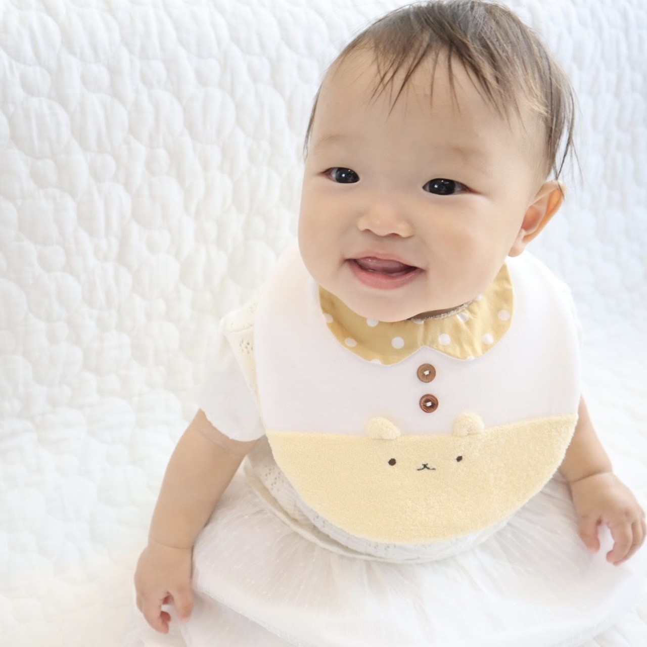 【販売終了】つみきどうぶつのおめかしbib(すみれ)