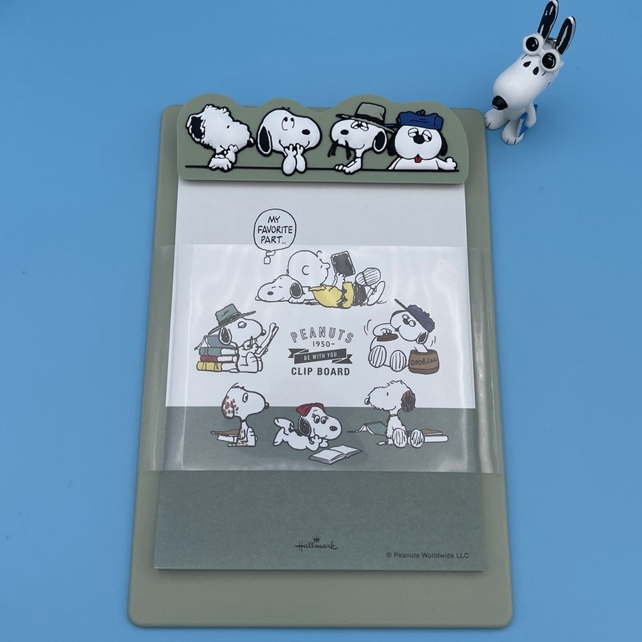 Peanuts Snoopy スヌーピー クリップボード メモ付き グリーン スヌーピーのおへや N おすぬべや