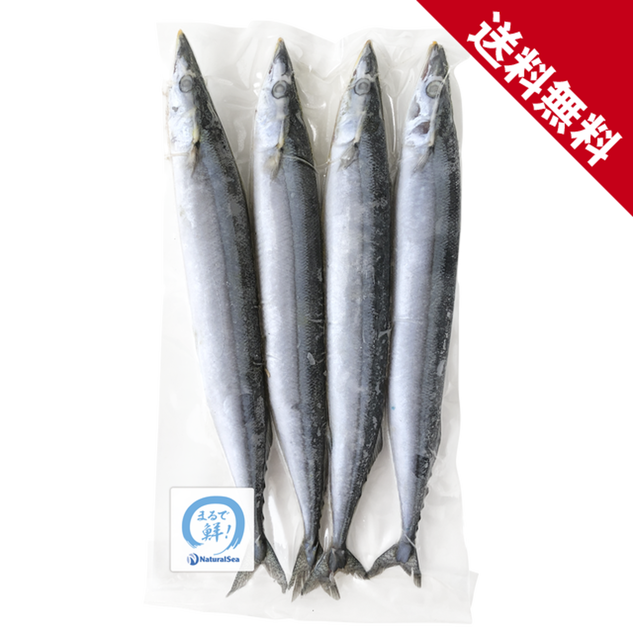 【送料無料】北海道根室産 秋刀魚丸ごと凍結(特大4尾)