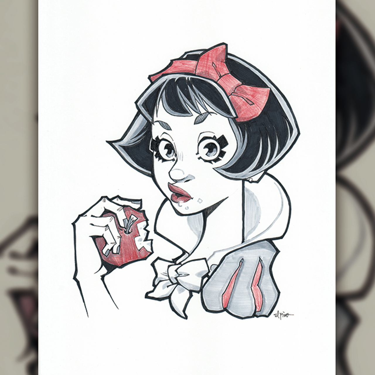 イラスト原画 白雪姫 Original Art Snow White El Pino Souvenir Gift