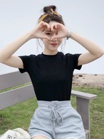 韓国ファッション シンプル かわいい 半袖 夏服 Younger 韓国人気レディースファッション