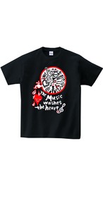 デザインtシャツ 黒レディース 襟ぐり広いタイプ Swing