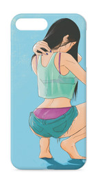 夏は暑いから髪結ぶけどずっと結んでたら頭が痛くなってきたからほどいてお休みしてる髪が長い女の人のスマホケース Zuppix