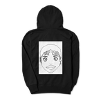 オリジナルデザインパーカー黒 Ninni 顔イラスト 女の子 Girl Ninni ジジ