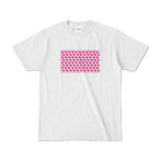 Kana オリジナル商品 カラーtシャツ ハートパターン ライトピンク ピンク サーモンピンク ピーチ 赤 柄 模様 シンプル Kana Design Factory