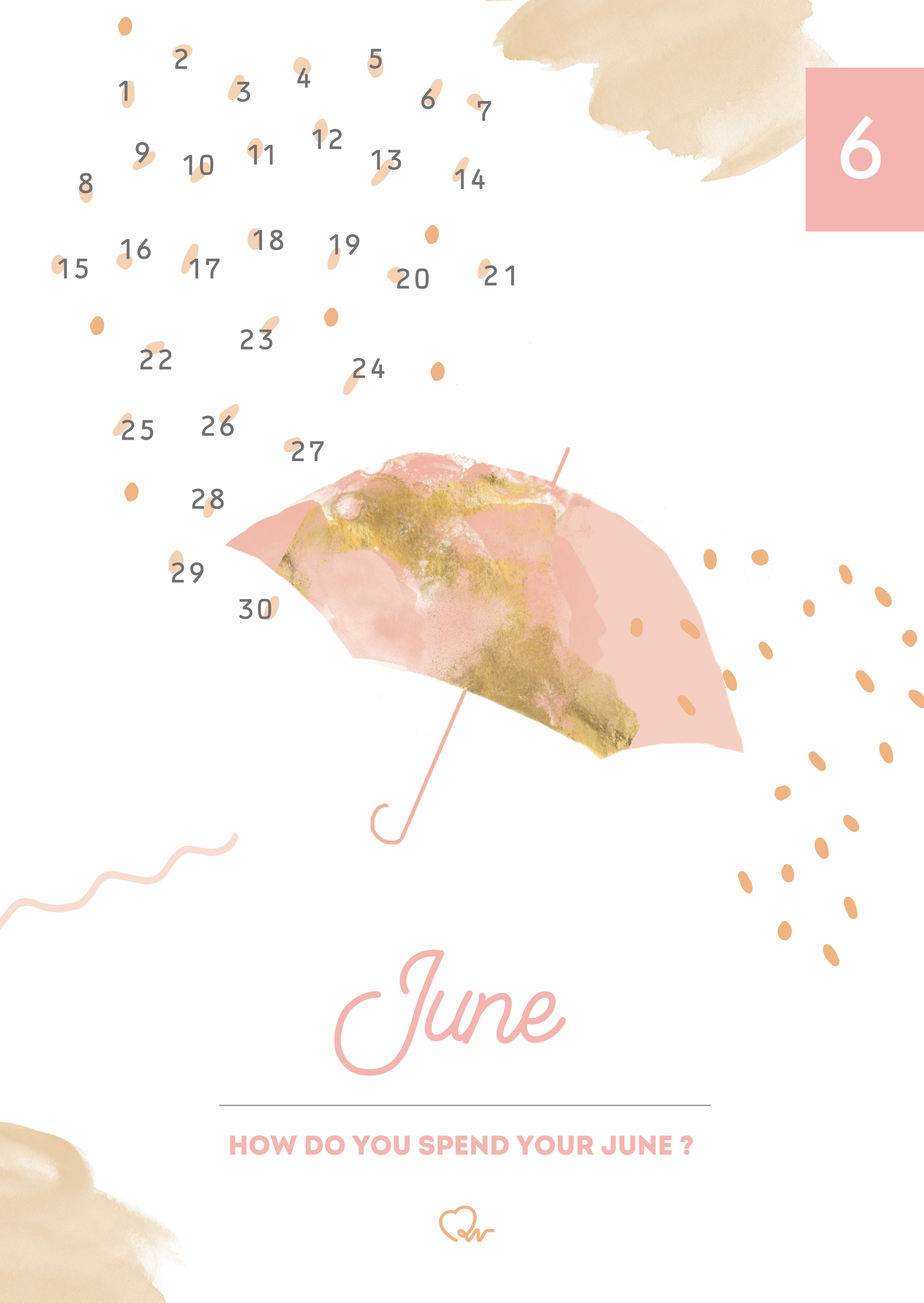 6月のプレゼント カレンダーとデスクトップ壁紙をお届け Qn きゅん 公式サイト