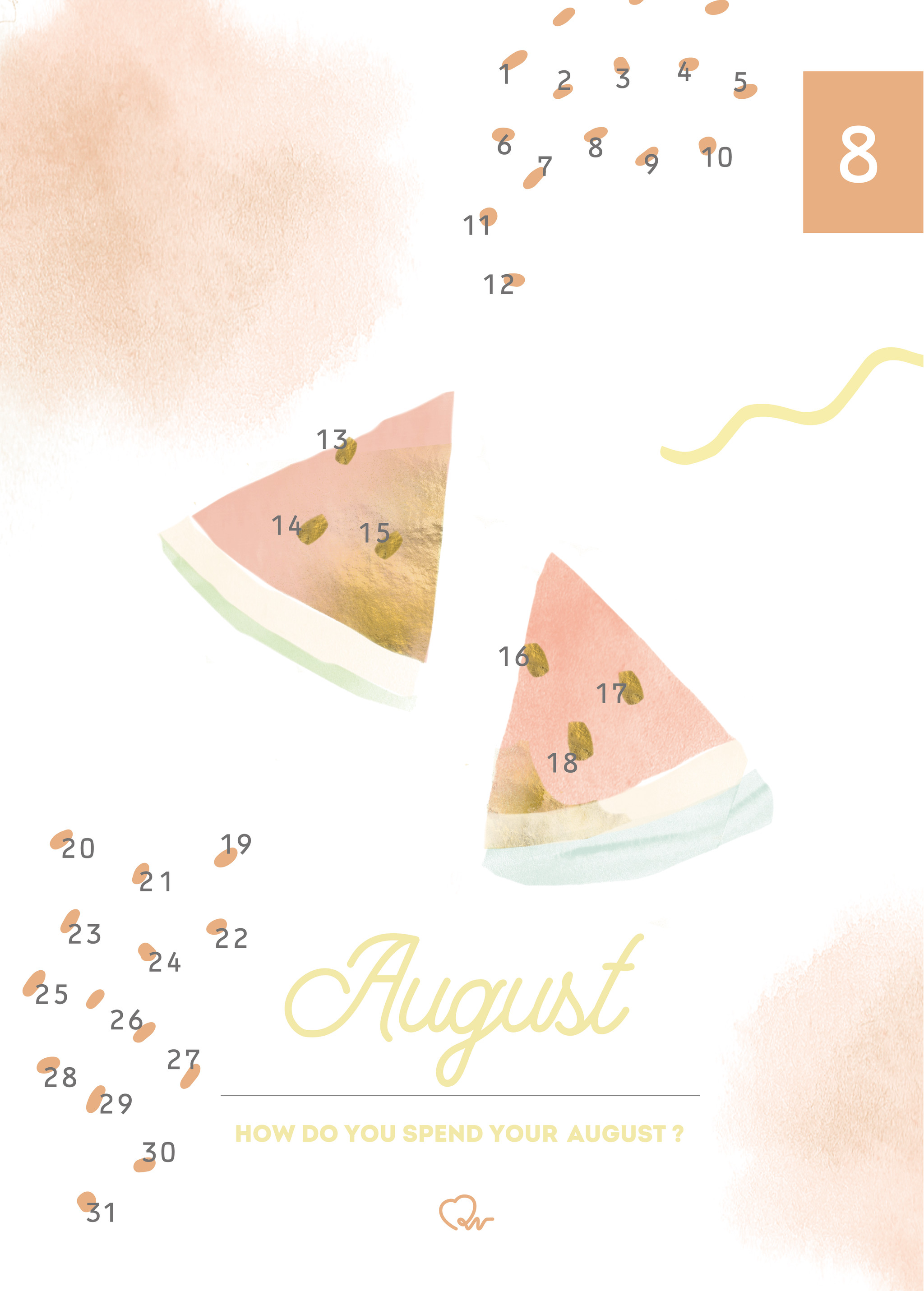 8月のプレゼント カレンダーとデスクトップ壁紙をお届け Qn きゅん 公式サイト