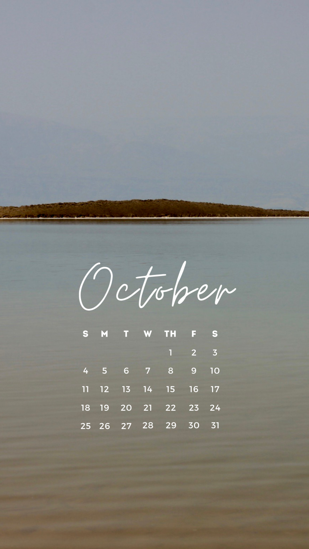 無料ロック画面カレンダー 10月版 Azusasuga Photography