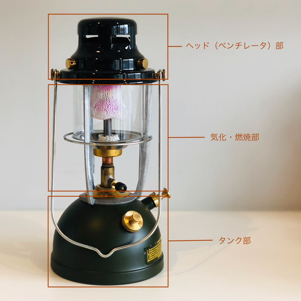 プレッシャーケロシンランタンを知ろう Vol 2 パーツを知ろう Gordon S Gardenparty