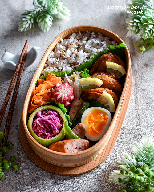 曲げわっぱ 小判弁当を使って Bento Co