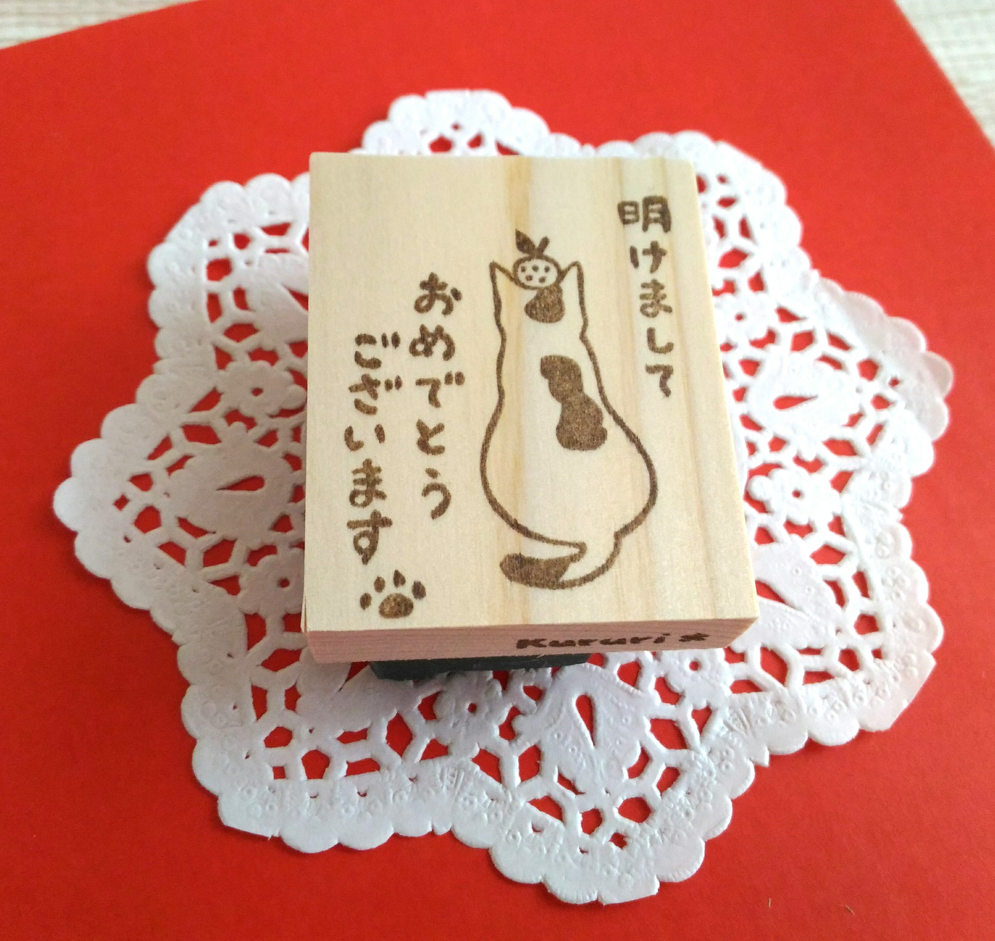 みかん三毛猫の年賀状用消しゴムはんこ 販売開始 Kururiの消しゴムはんこ みかん三毛猫の年賀状用消しゴムはんこ 販売開始 Kururiの消しゴムはんこ