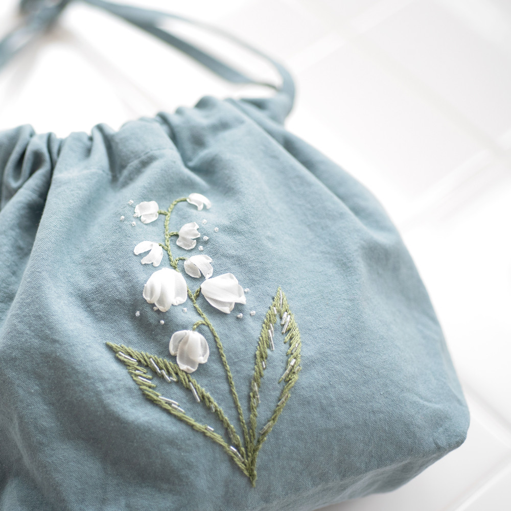 Work Shop 可愛らしいスズランの刺繍ポーチ Colorbucket By Lemmikko