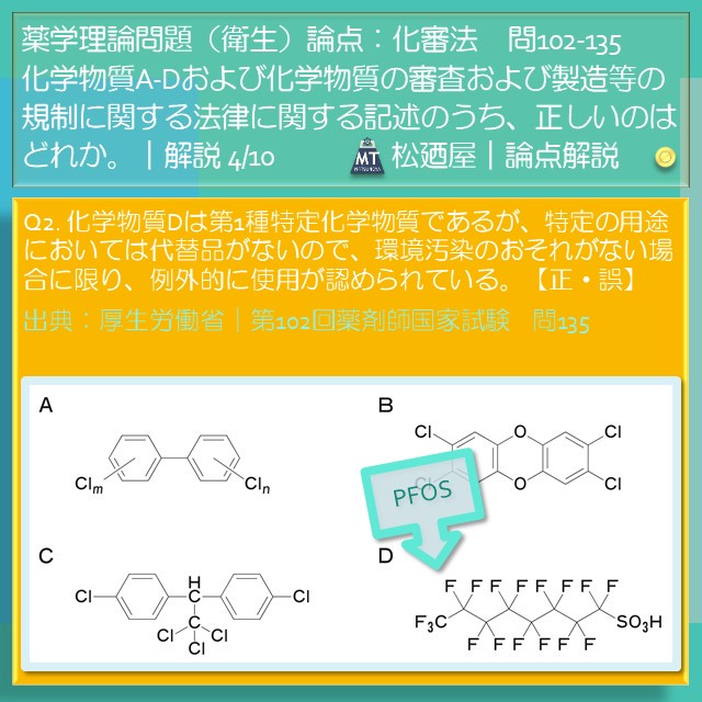 松廼屋 論点解説 薬剤師国家試験対策ノート問102 135 衛生 論点 化審法2 松廼屋 mats thebase