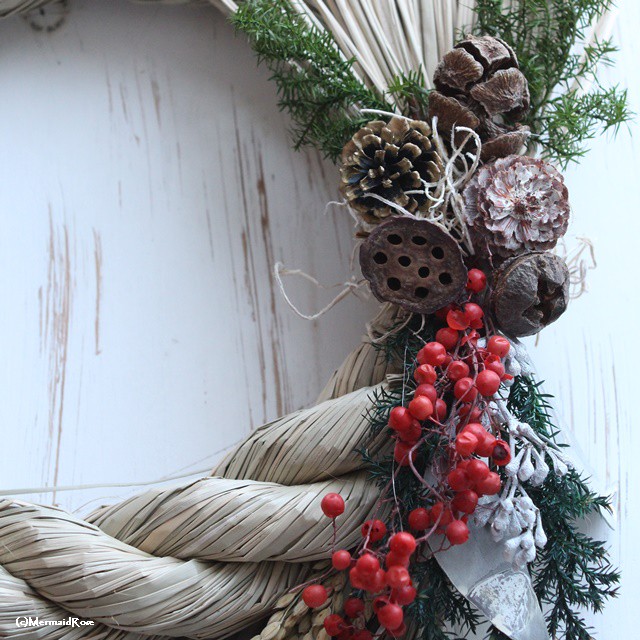 クリスマスリースを外した後はシンプルなしめ縄を飾りませんか 一目惚れする花冠 リースブーケのお店 マーメイドローズ Mermaidrose