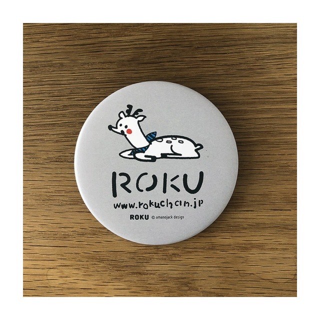 マット素材がおしゃれ可愛い ビッグサイズの缶バッジ Roku Shop 鹿キャラクター ロク のグッズ専門店