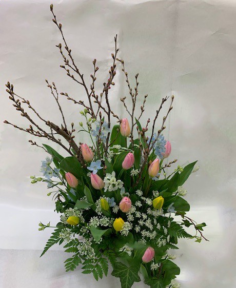 島田市花屋 合格祈願花 春の花アレンジメント つちやフラワー