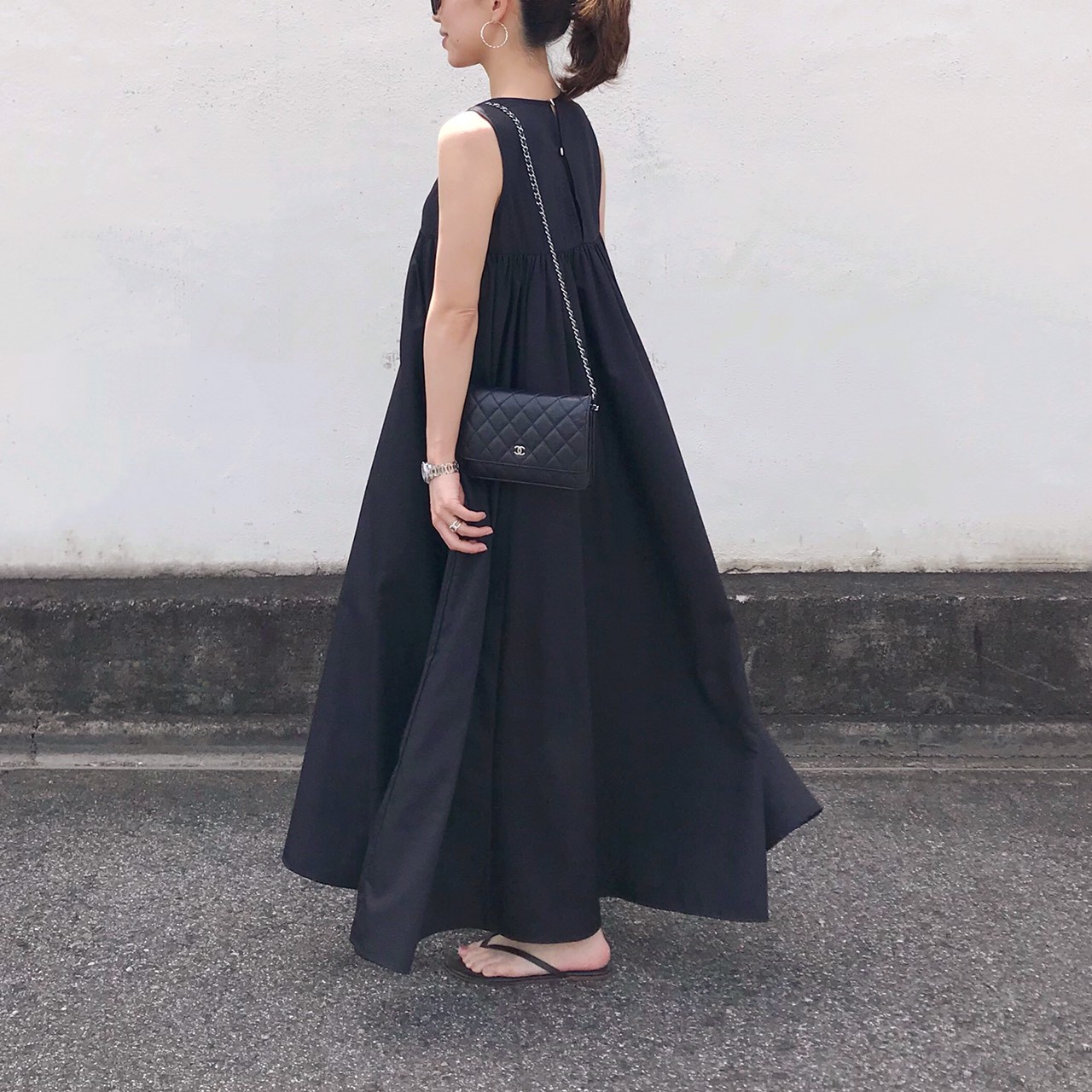 ギャザーマキシワンピース Tinoir