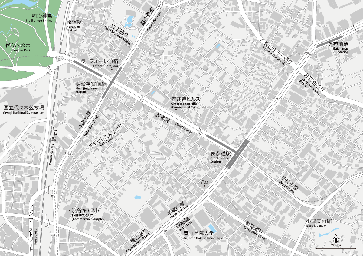 編集 加工しやすい に こだわった地図 東京 原宿 表参道 青山のイラストレーターデータ 地図素材をダウンロードにて販売するお店 今八商店