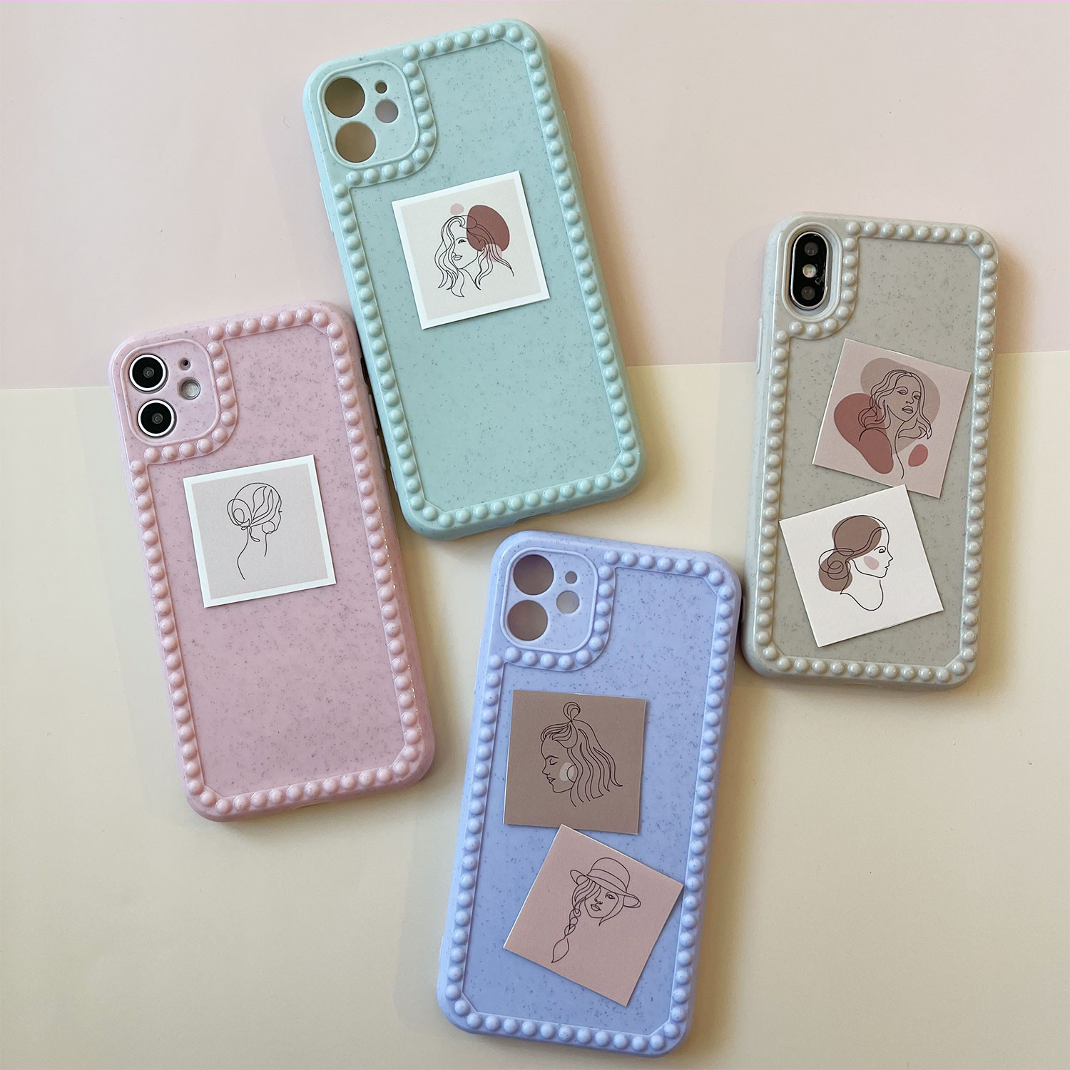 2 7up 大人かわいい くすみカラーのiphoneケースとステッカーシールがお得なセットに Usagi Case ウサギケース 韓国iphone ケース通販