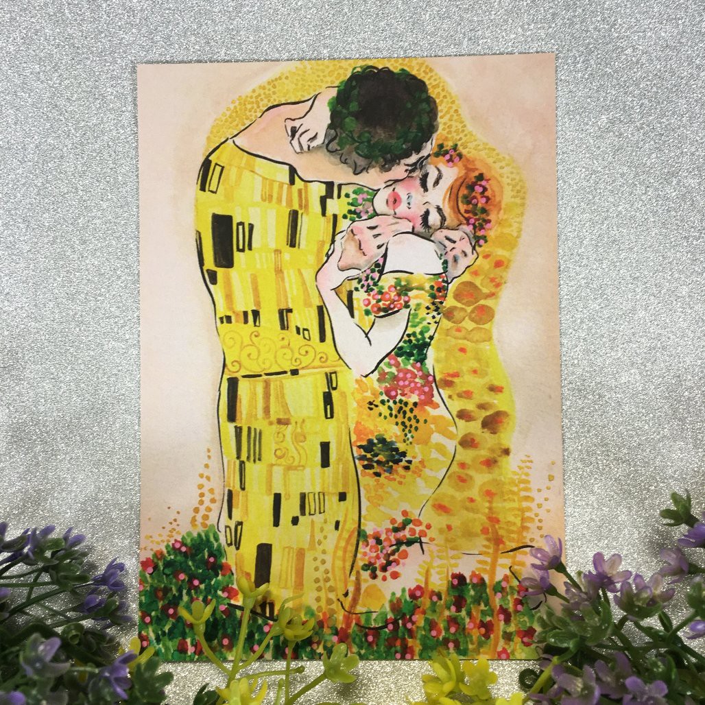 クリムトが愛したキスがこんなに可愛いポストカードになりました Klimt World