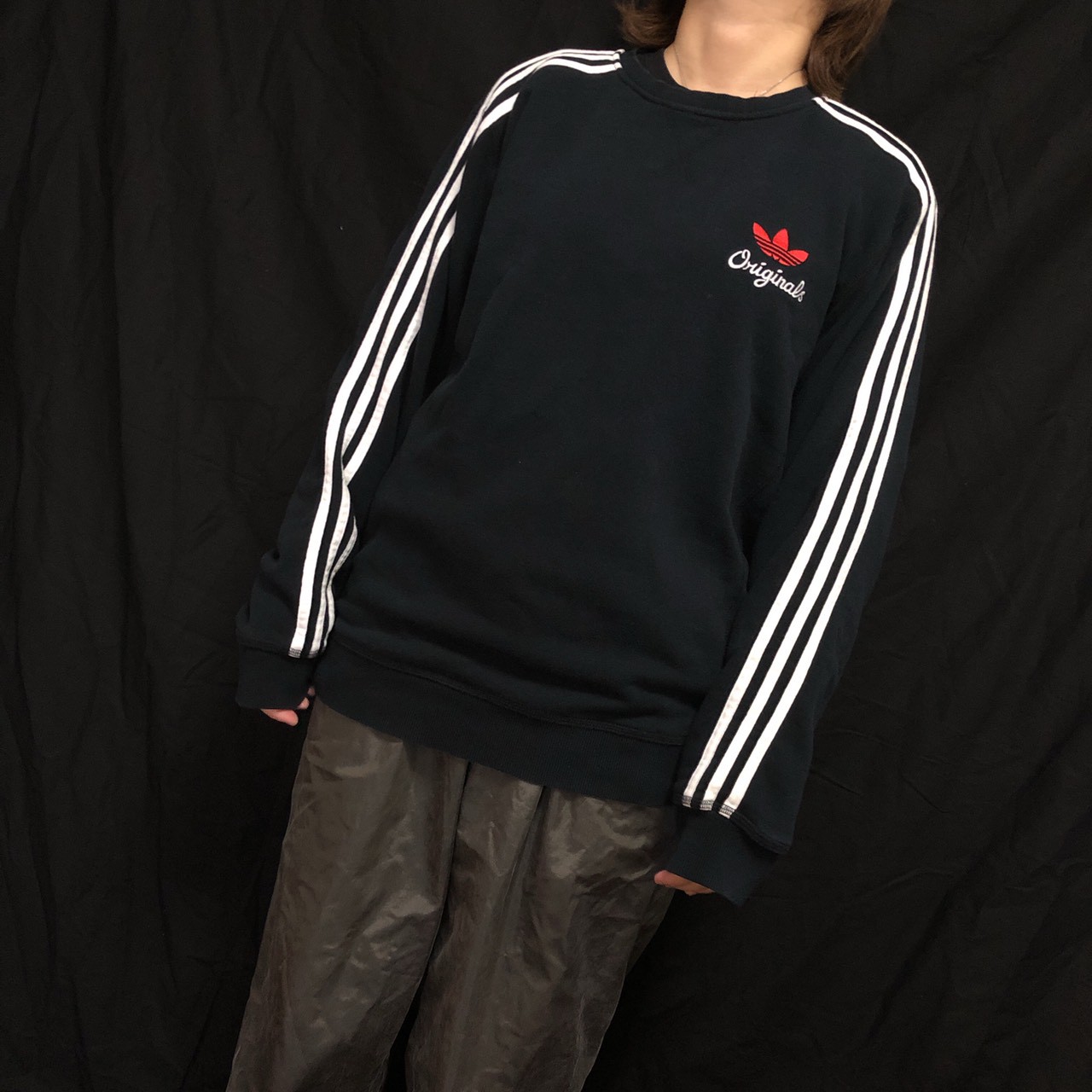 Adidas アディダスオリジナルス トレフォイル スウェット トレーナー 黄色い古着屋 Adidas アディダスオリジナルス トレフォイル スウェット トレーナー 黄色い古着屋