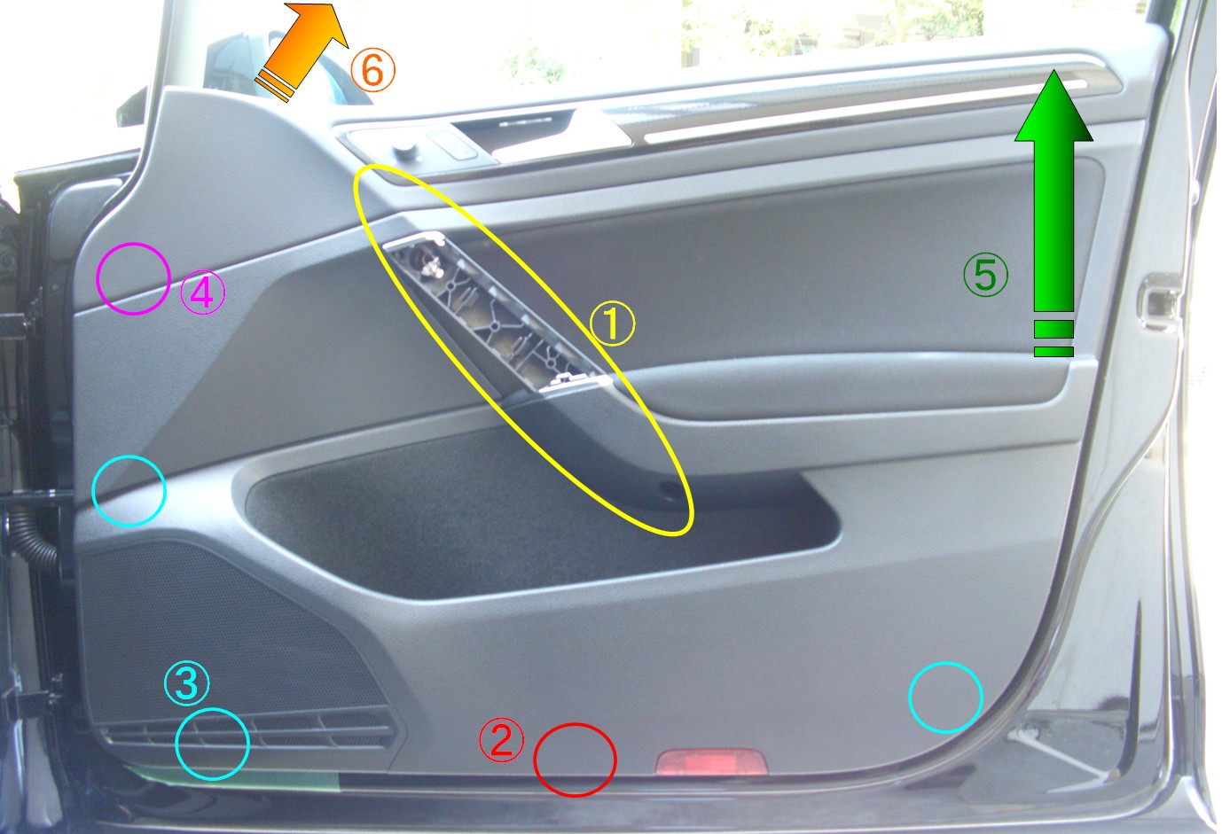 Vw ゴルフ Kedカーテシーライト ドア内張り剥がし方 および配線簡易手順書 ご参考まで 欧車パーツ