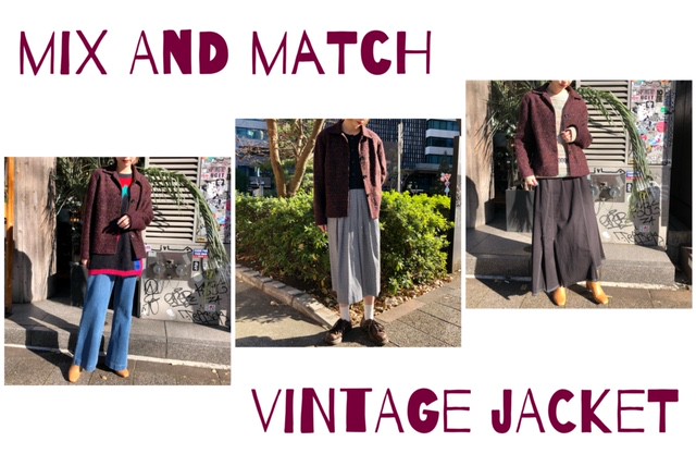 冬のニットジャケットコーデ Furune Remake Vintage 古音