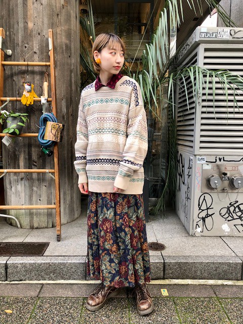 冬に着たい 古着ジャケットとニットコーデ Furune Remake Vintage 古音