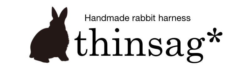 うさぎハーネス お花畑でお散歩 ブルー Thinsag