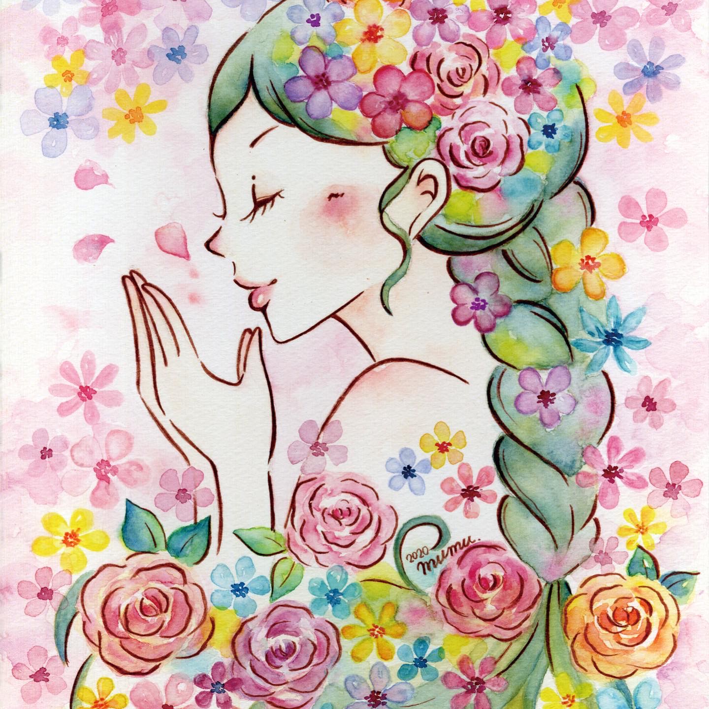 イラスト原画 百花繚乱