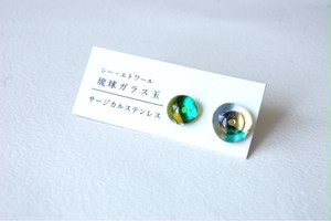 【 ピアス 】琉球ガラス玉のサージカルステンレスピアス 【 ピアス 】琉球ガラス玉のサージカルステンレスピアス
