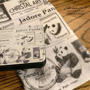 受注生産 デザインカードケース パンダニュース 柄 Christal Art クリスタルアート