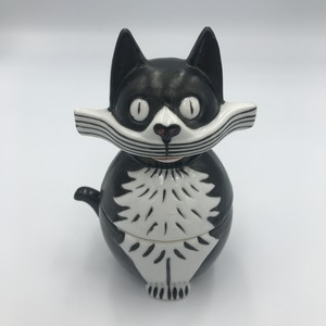 ベルギー ダイカット 猫の小物入れ 白黒猫 Ramsgate 輸入雑貨ラムズゲート