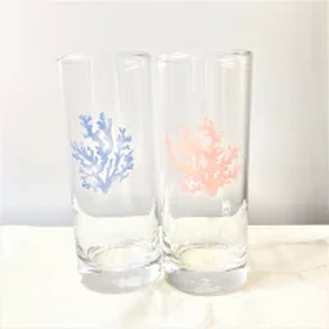 サンゴ柄 グラス ピンク ブルー グラス 食器 コップ ハワイアン ハワイ 夏 インテリア プレゼント 贈り物 お祝い 新築祝い ピンク ブルー Puahawaii